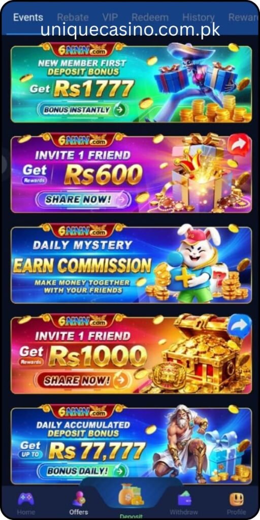 6 nnn Game Mobile dasboard 